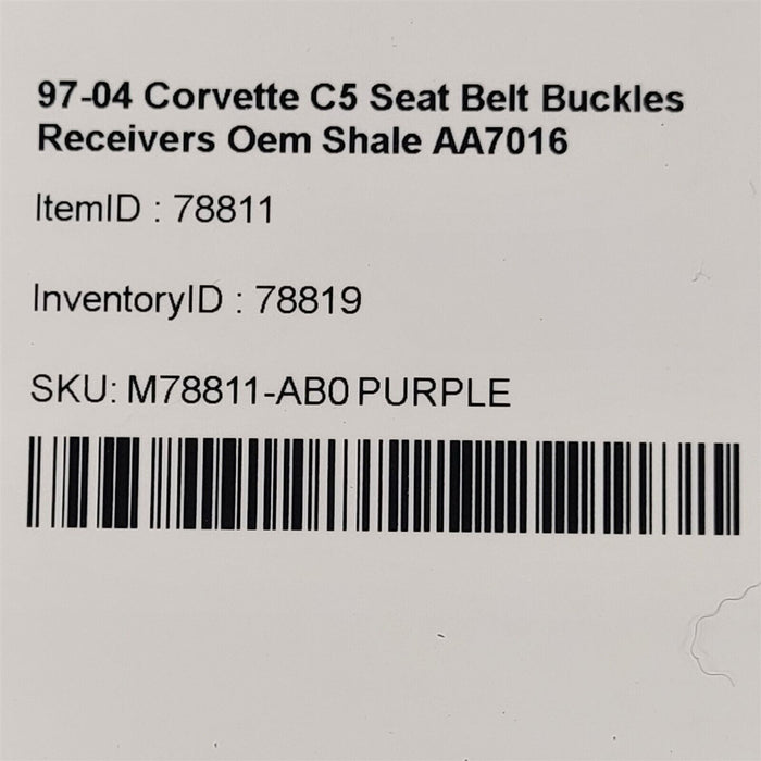 03-04 Corvette C5 Seat Belt Buckles Receivers Oem Shale AA7016