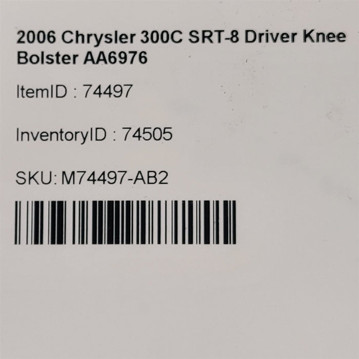 2006 Chrysler 300C SRT-8 Driver Knee Bolster AA6976