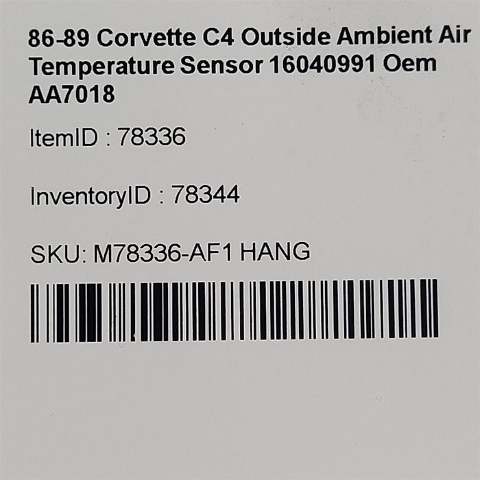 86-89 Corvette C4 Outside Ambient Air Temperature Sensor 16040991 Oem AA7018