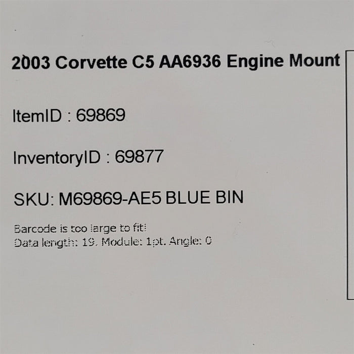 97-04 Corvette C5 Engine Motor Mount Isolator AA6936