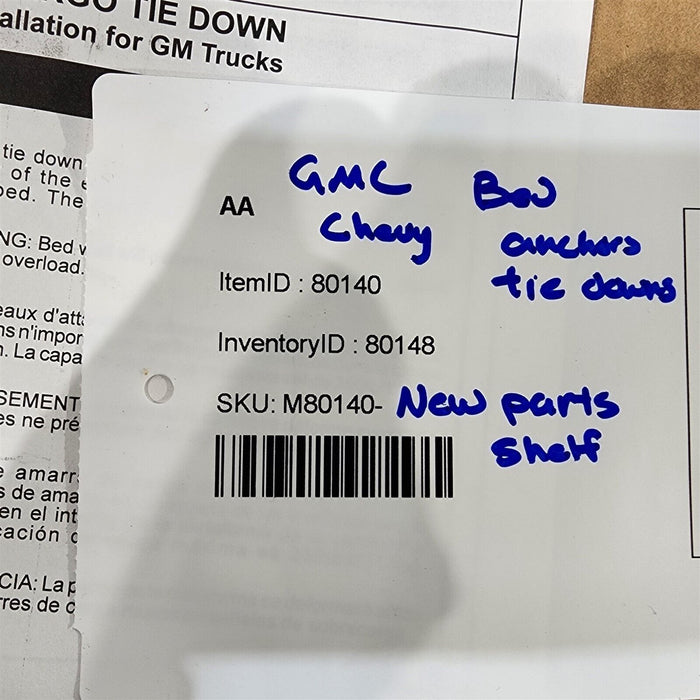 GM Pick Up Box Loop Package Pubx Cargo Tie Down Silverado Sierra Duram