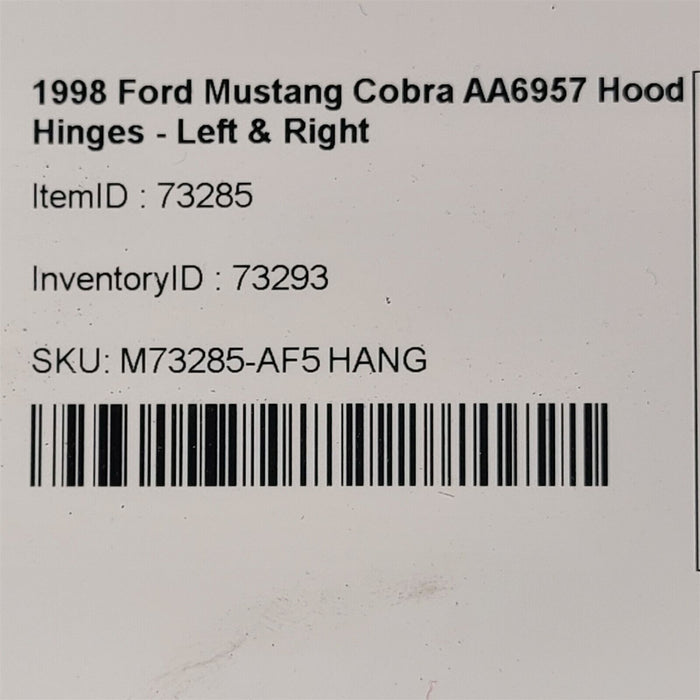 94-04 Ford Mustang Cobra Hood Hinges Hinge Set Pair AA6957