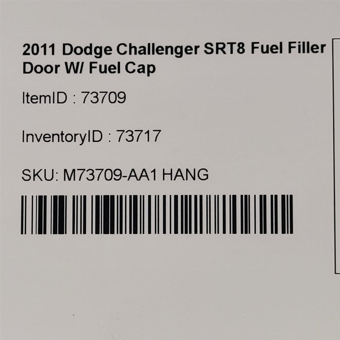 08-22 Dodge Challenger SRT8 Fuel Filler Door W/ Fuel Cap AA6963