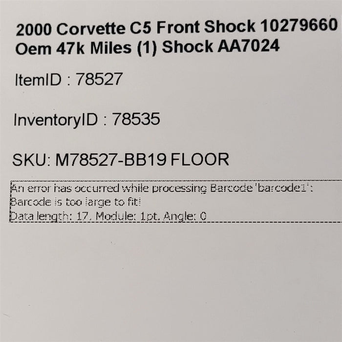 97-04 Corvette C5 Front Shock 10279660 Oem 47k Miles (1) Shock 47k AA7024