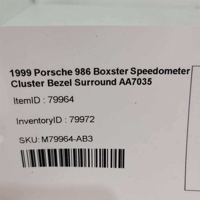 97-04 Porsche 986 Boxster Speedometer Cluster Bezel Surround AA7035