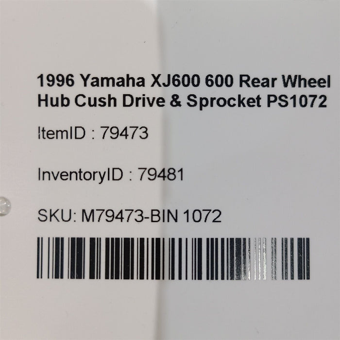 1996 Yamaha XJ600 600 Rear Wheel Hub Cush Drive & Sprocket PS1072