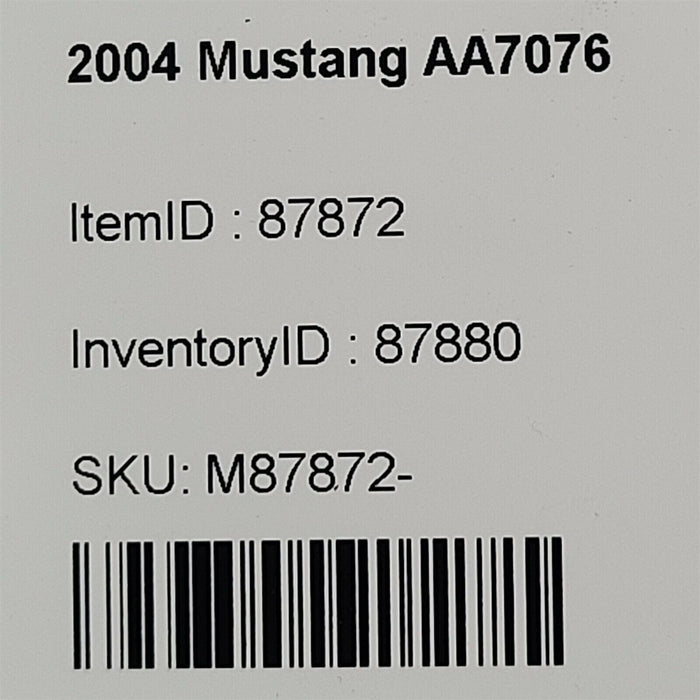 99-04 Mustang Rh Passenger Side Rear Quarter Window Sail Panel Aa7076