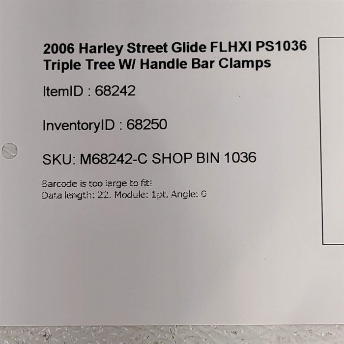 2006 Harley Street Glide FLHXI Triple Tree W/ Handle Bar Clamps Riser PS1036