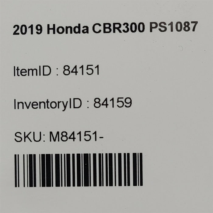 15-22 Honda Cbr300R Inner Fender Shield Housing Rear Ps1087