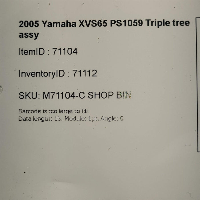 2005 Yamaha XVS 650 Triple Tree Handle Bar Mount PS1059