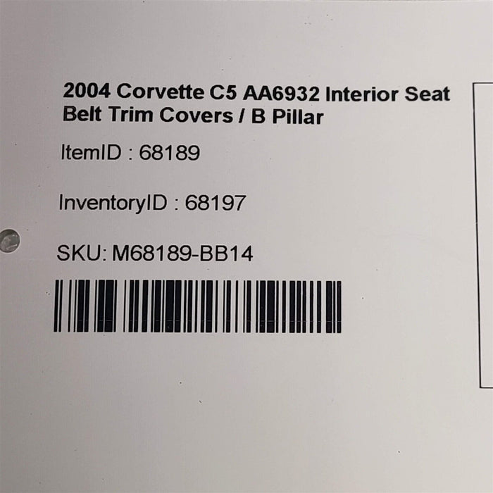 97-04 Corvette C5 Interior Seatbelt Trim Covers B Pillars Oem Shale AA6932
