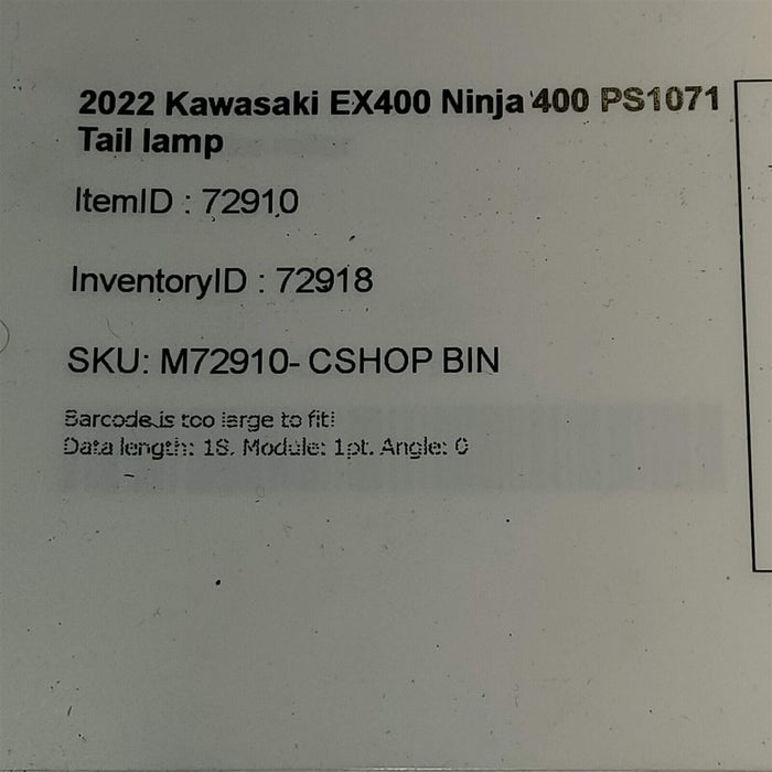 2022 Kawasaki Ex400 Ninja 400 Tail Lamp Ps1071