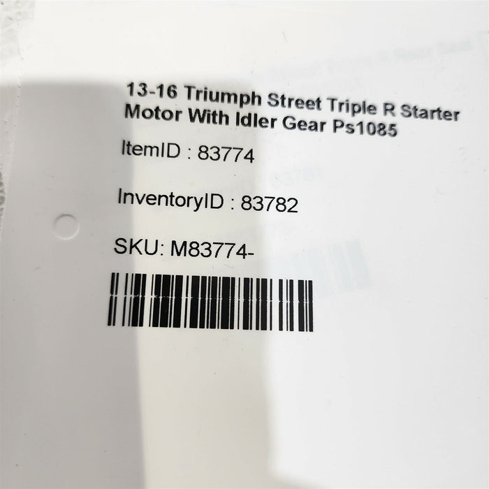 13-16 Triumph Street Triple R Starter Motor With Idler Gear Ps1085