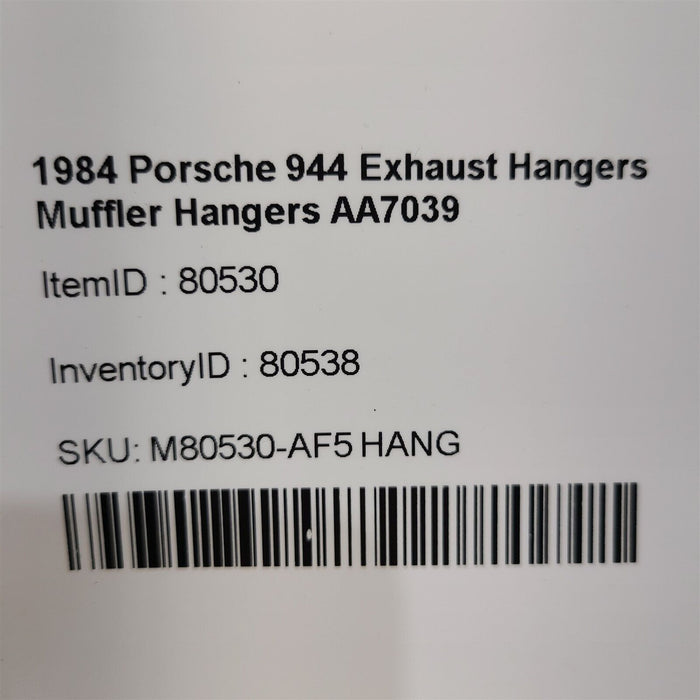 1984 Porsche 944 Exhaust Hangers Muffler Hangers AA7039