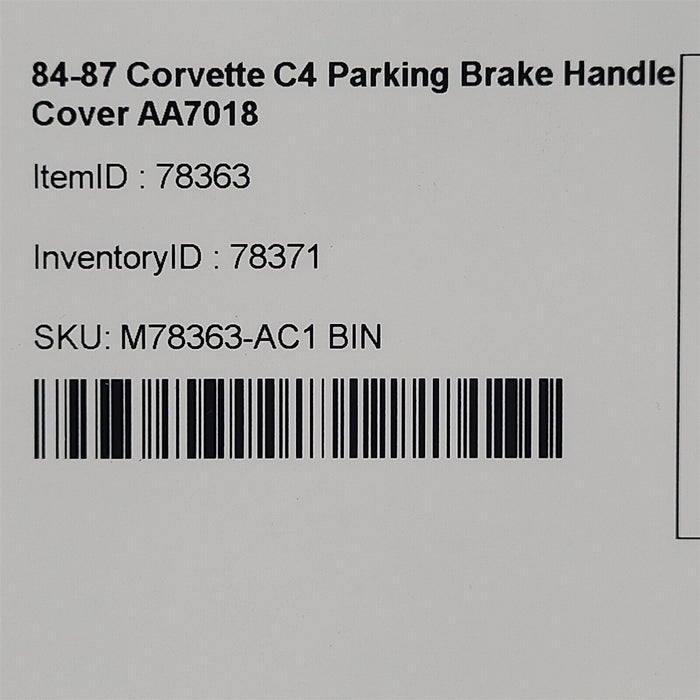 84-87 Corvette C4 Parking Brake Handle Cover AA7018