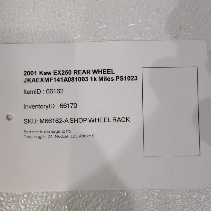 Rear Wheel 1K Miles 2001 Kawasaki Ninja 250 Ex Ps1023