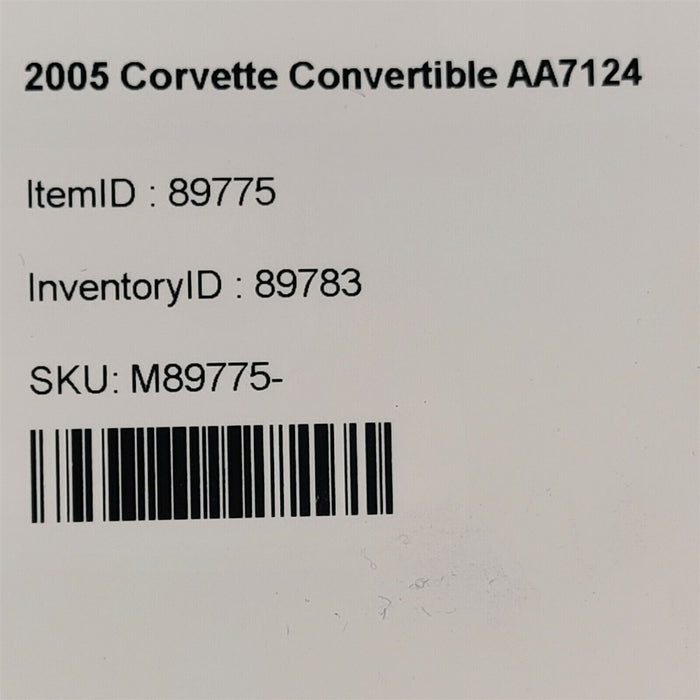05-13 Corvette C6 Convertible Rear Carpet Partition Aa7124