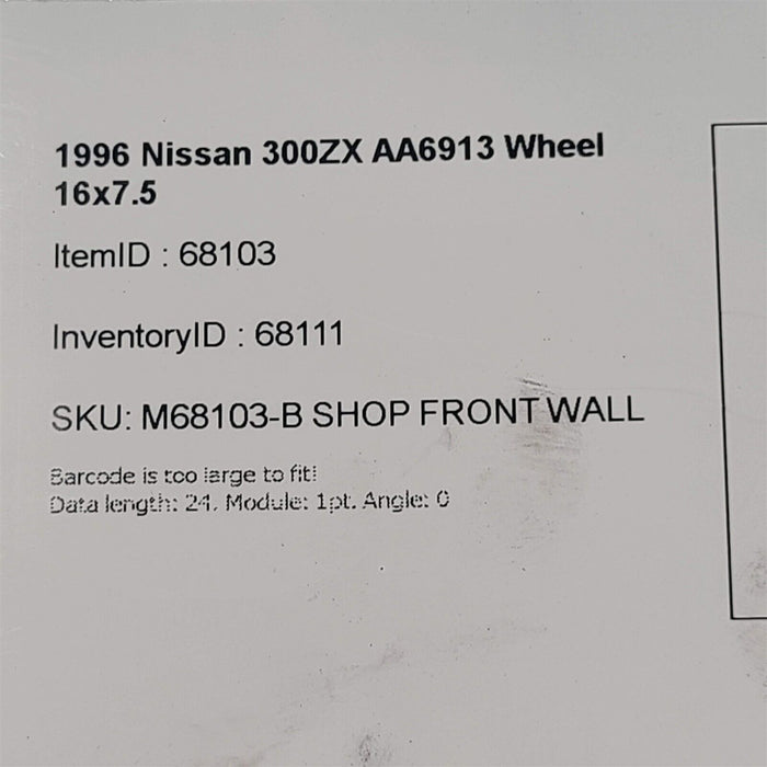 90-96 Nissan 300ZX 5 Spoke Wheel 16x7.5 OEM AA6913 z