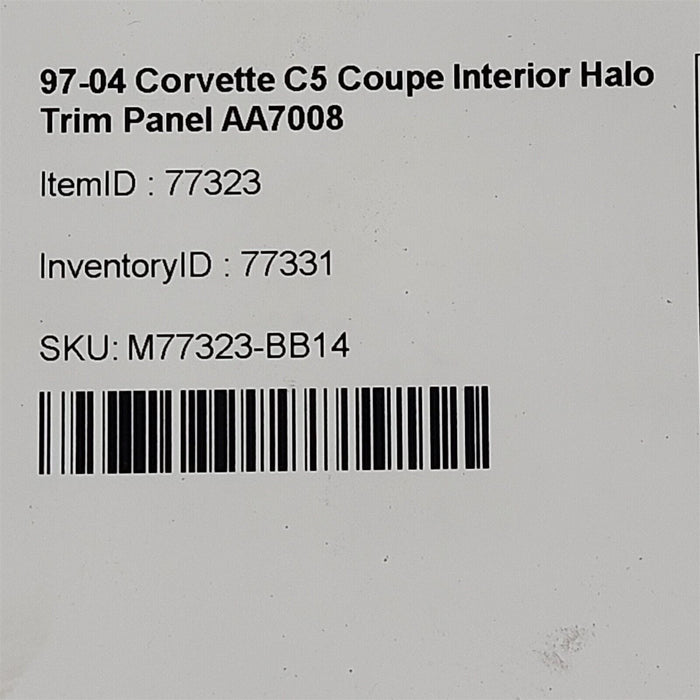 97-04 Corvette C5 Coupe Interior Halo Trim Panel AA7008