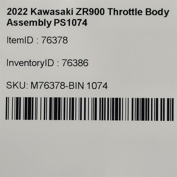 2022 Kawasaki ZR900 Throttle Body Fuel Injectors Assembly PS1074