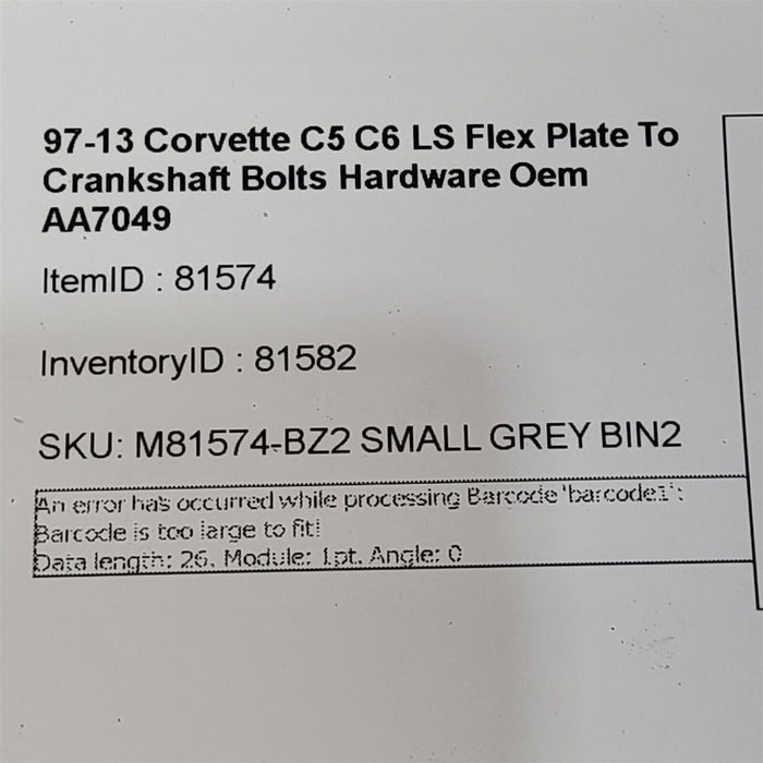 97-13 Corvette C5 C6 LS Flex Plate To Crankshaft Bolts Hardware Oem Auto AA7049