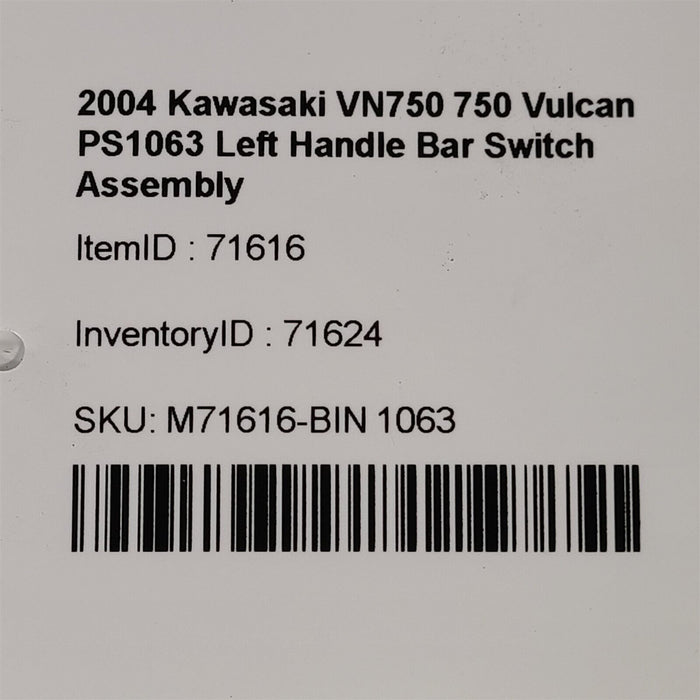 2004 Kawasaki VN750 750 Vulcan Left Headlight Horn Switch Bar PS1063