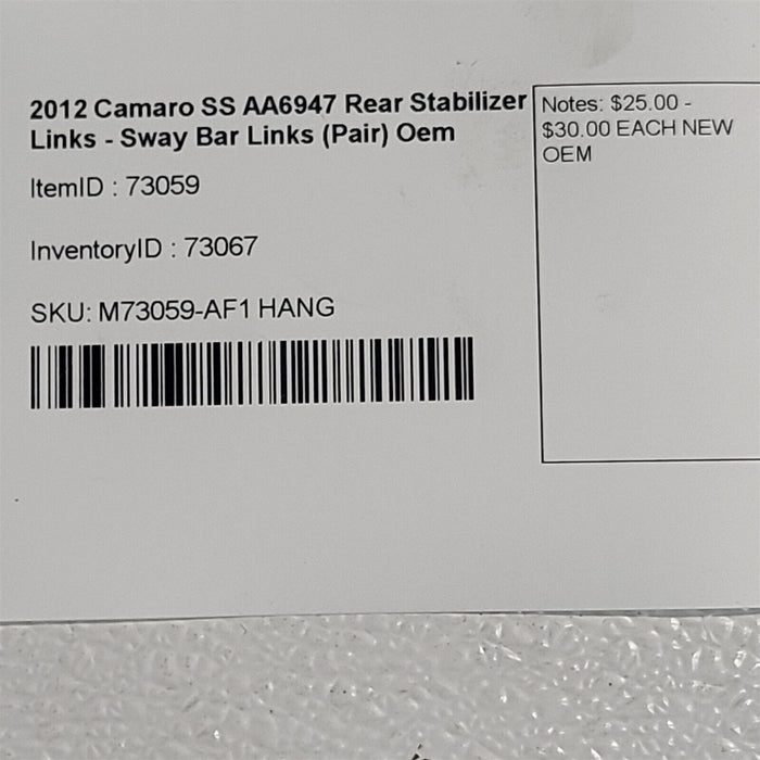 10-15 Camaro SS Rear Stabilizer Links - Sway Bar Links (Pair) Oem AA6947