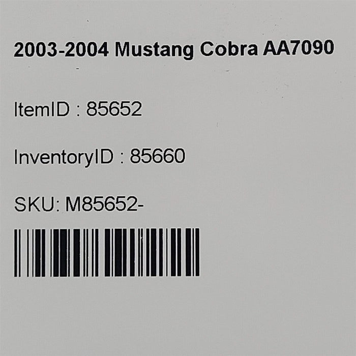 03-04 Mustang Convertible Exterior A-Pillar Windshield Trim Passenger Aa7090