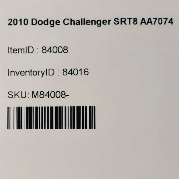 08-10 Dodge Challenger SRT8 Passenger Seat Bucket Front AA7074