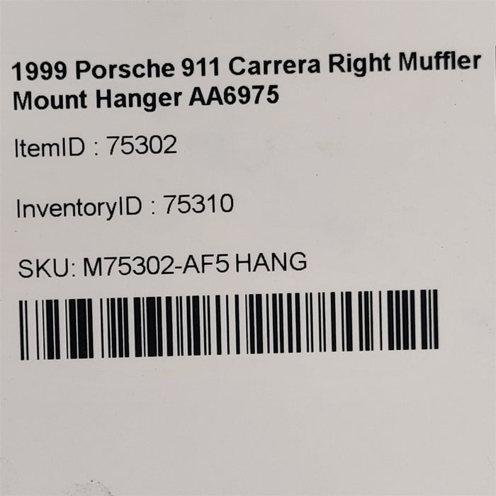 99-01 Porsche 911 Carrera Right Muffler Mount Hanger Bracket AA6975