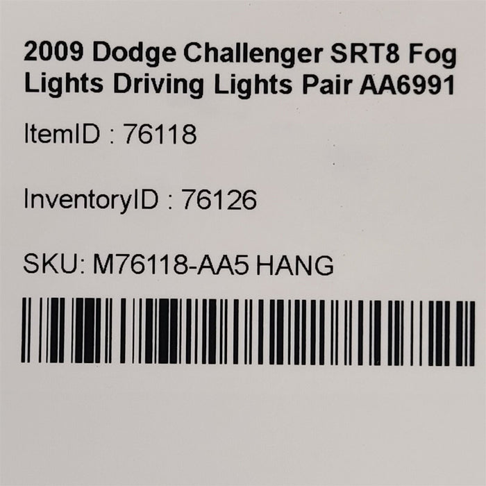 2009 Dodge Challenger SRT8 Fog Lights Driving Lights Pair AA6991