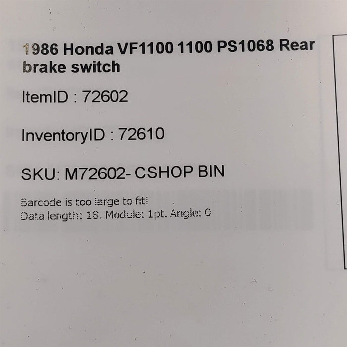 1986 Honda Vf1100 1100 Rear Brake Switch Ps1068