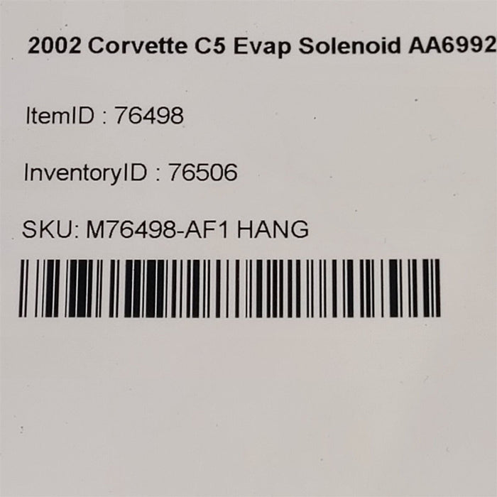 01-04 Corvette C5 Evap Solenoid Purge Solenoid Oem LS1 LS6 AA6992