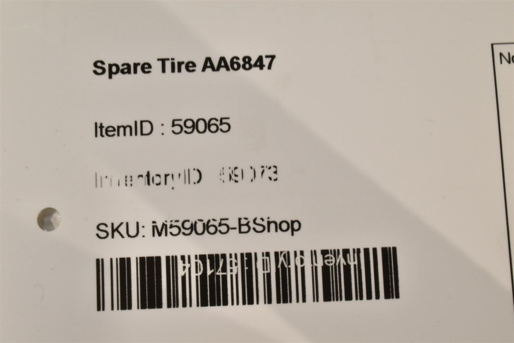 72-93 Alfa Romeo Spider Spare Wheel with Tire 14X 5.5 Pirelli 185/70R14 AA6847