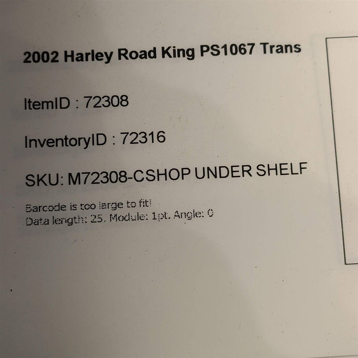 2002 Harley Road King Trans Transmission 5 Speed 59K Miles Ps1067