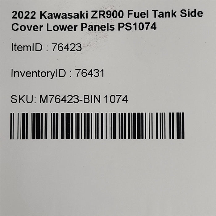 17-23 Kawasaki ZR900 Fuel Tank Side Cover Lower Panels Knee Grip Hardware PS1074