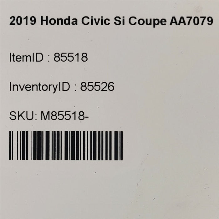 2019 Honda Civic Si Anti Lock Brake Module Abs Pump Aa7079