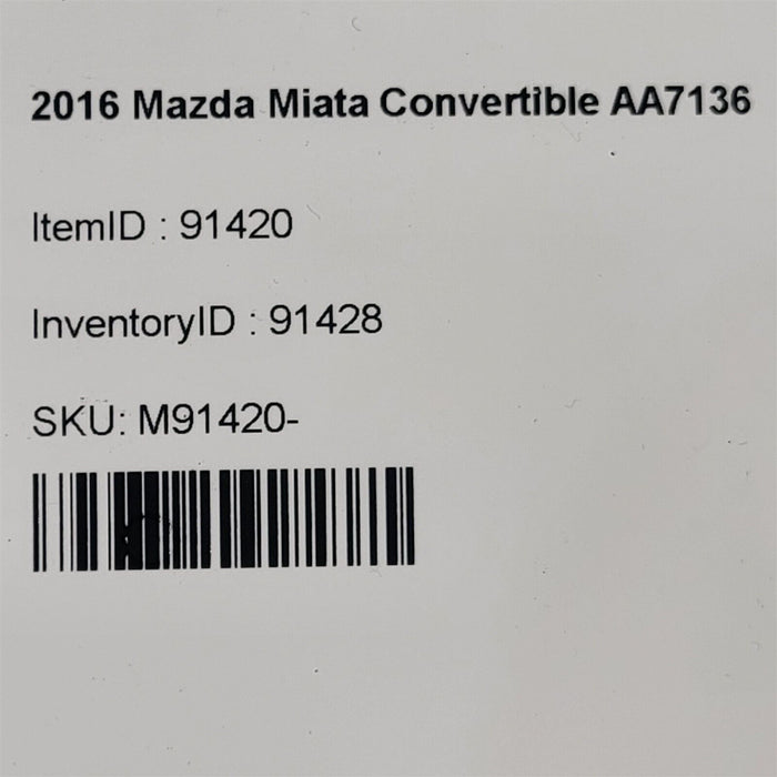 16-23 Mazda Miata Mx-5 Rear Axle Shaft Automatic Trans Driver Lh Aa7136