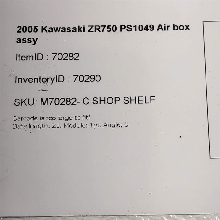 2005 Kawasaki ZR750 Air Cleaner Box Assembly Filter Housing PS1049