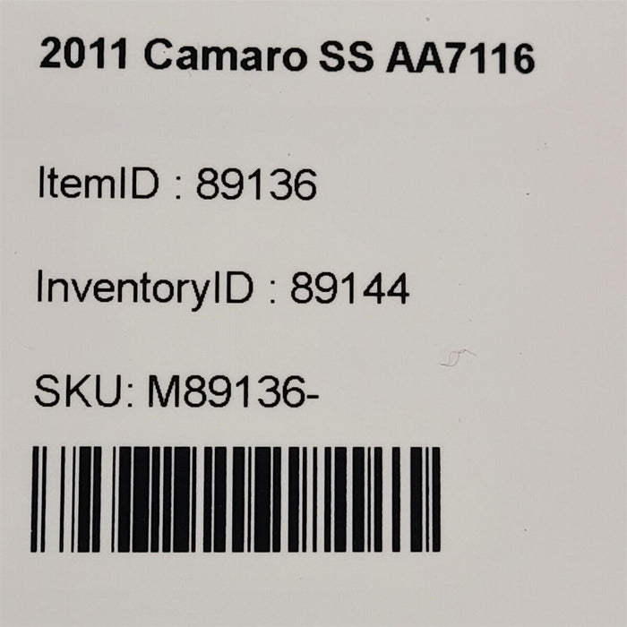 10-11 Camaro Ss Dash Air Bag Dashboard Aa7116