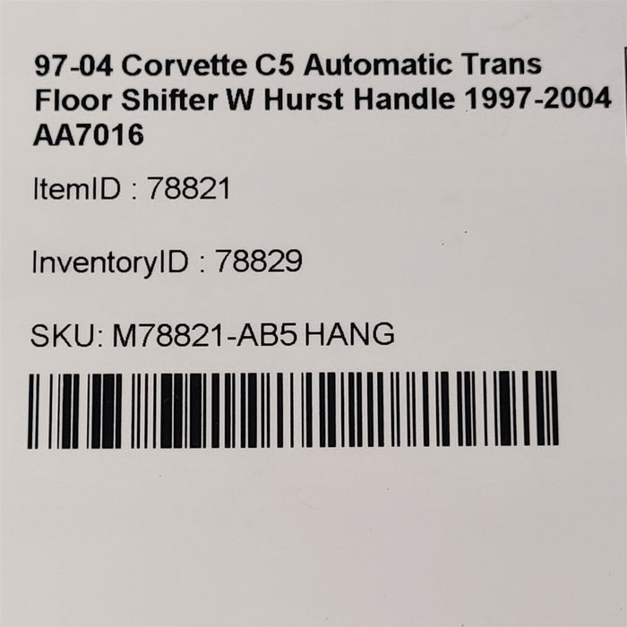 03-04 Corvette C5 Automatic Trans Floor Shifter W Hurst Handle 2003-2004 AA7016