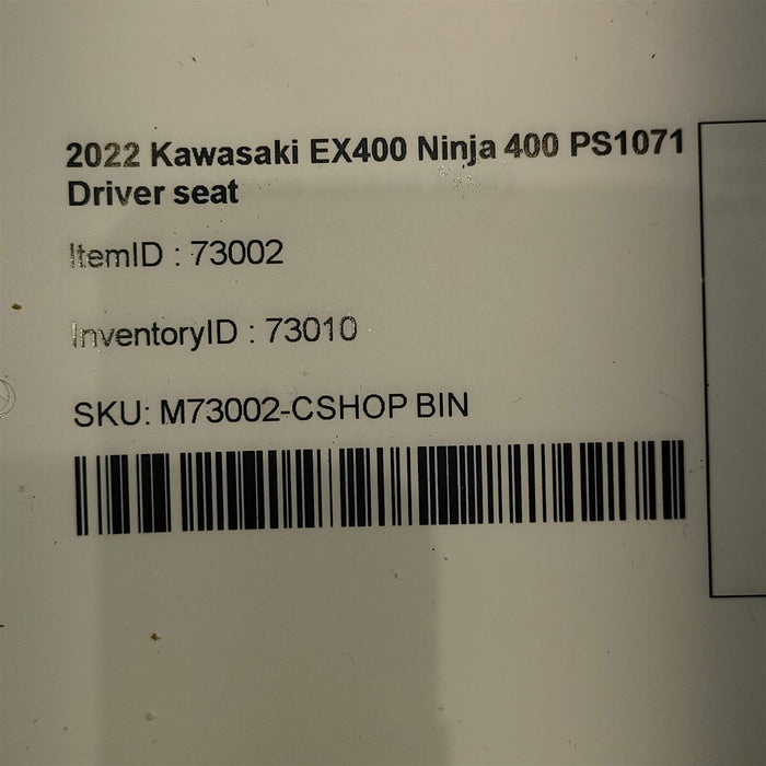 18-21 Kawasaki Ex400 Ninja 400 Front Driver Seat Ps1071