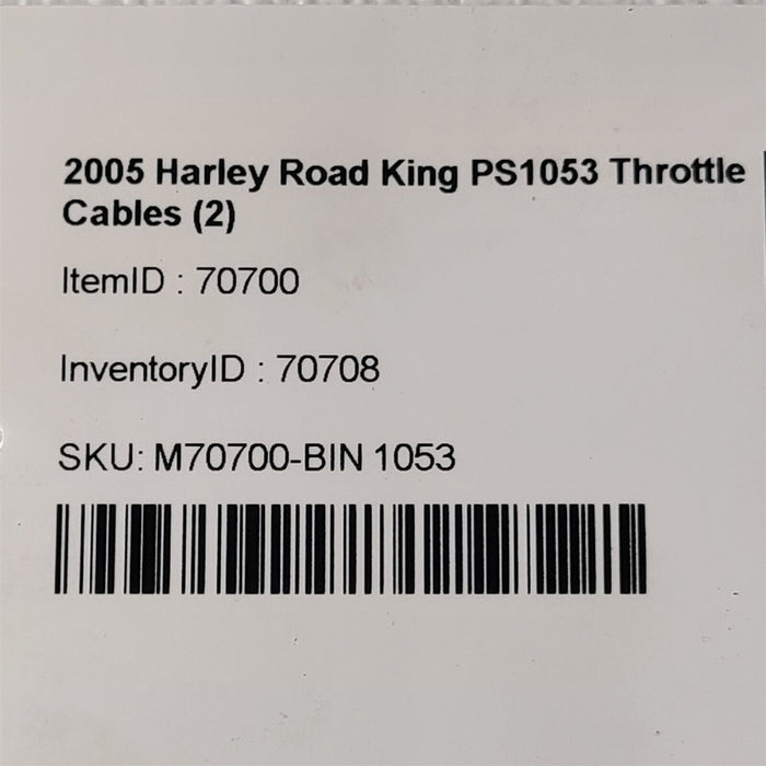 2005 Harley Road King Throttle Cables (2) PS1053