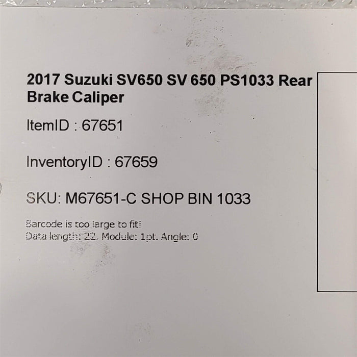 2006 Suzuki SV650 SV 650 Rear Brake Caliper PS1033