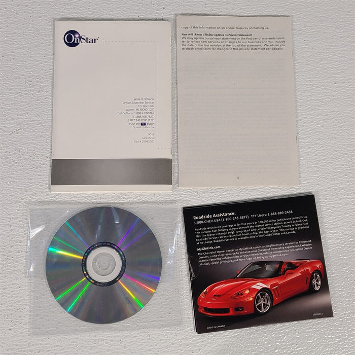 2011 Corvette C6 Grand Sport Owners Manual Packet Booklet Pouch CD AA6965
