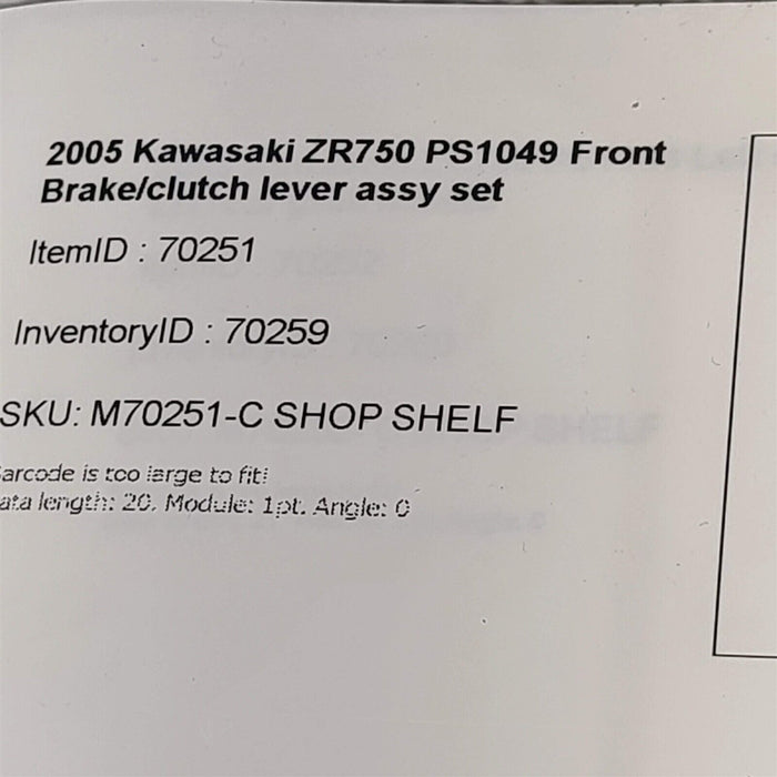 2005 Kawasaki ZR750 Front Brake Clutch Lever Handle Master Cylinder PS1049