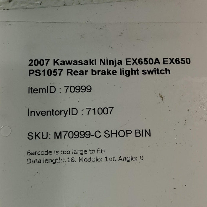 2007 Kawasaki Ninja EX650A EX650 Brake Light Switch PS1057