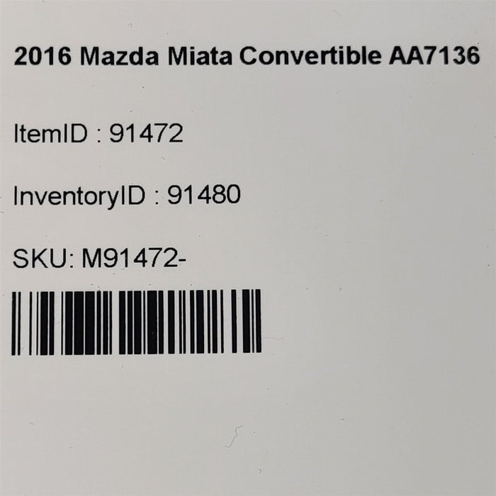 16-23 Mazda Miata Mx-5 Driver Window Regulator Lh Aa7136