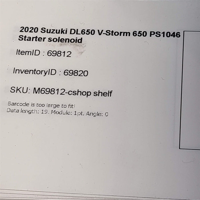 2020 Suzuki DL650 V-Storm 650 Starter Solenoid PS1046