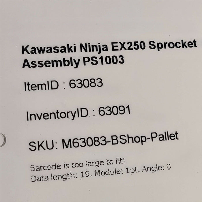 2008 Kawasaki Ninja EX250 Sprocket Assembly Rubber Dampener 08-12 PS1003